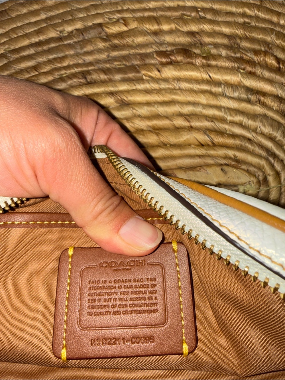 Coach Cream Pebbled Leather Crossbody with Gold Hardware - Picture 5 of 13